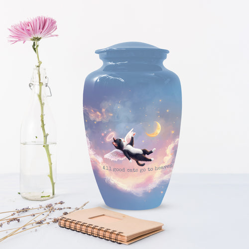 Angel Cat Cremation Urn for Human Ashes | Adult Cat Memorial Urn