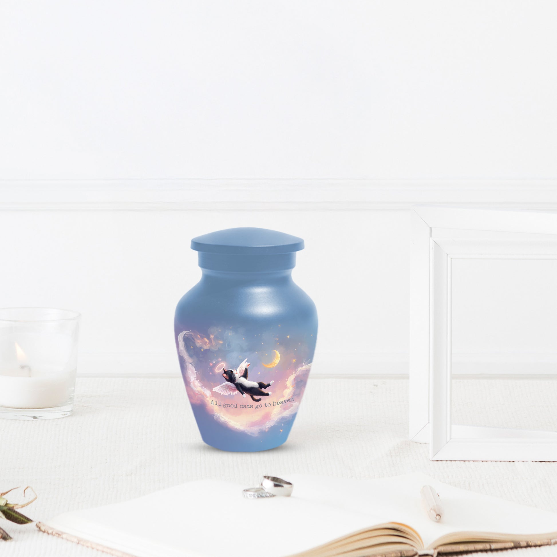 Angel Cat Cremation Urn for Human Ashes | Adult Cat Memorial Urn