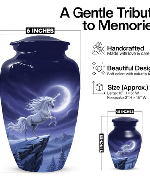 Unicorn Cremation Urn for Human Ashes | Unique Adult Female Memorial Urn