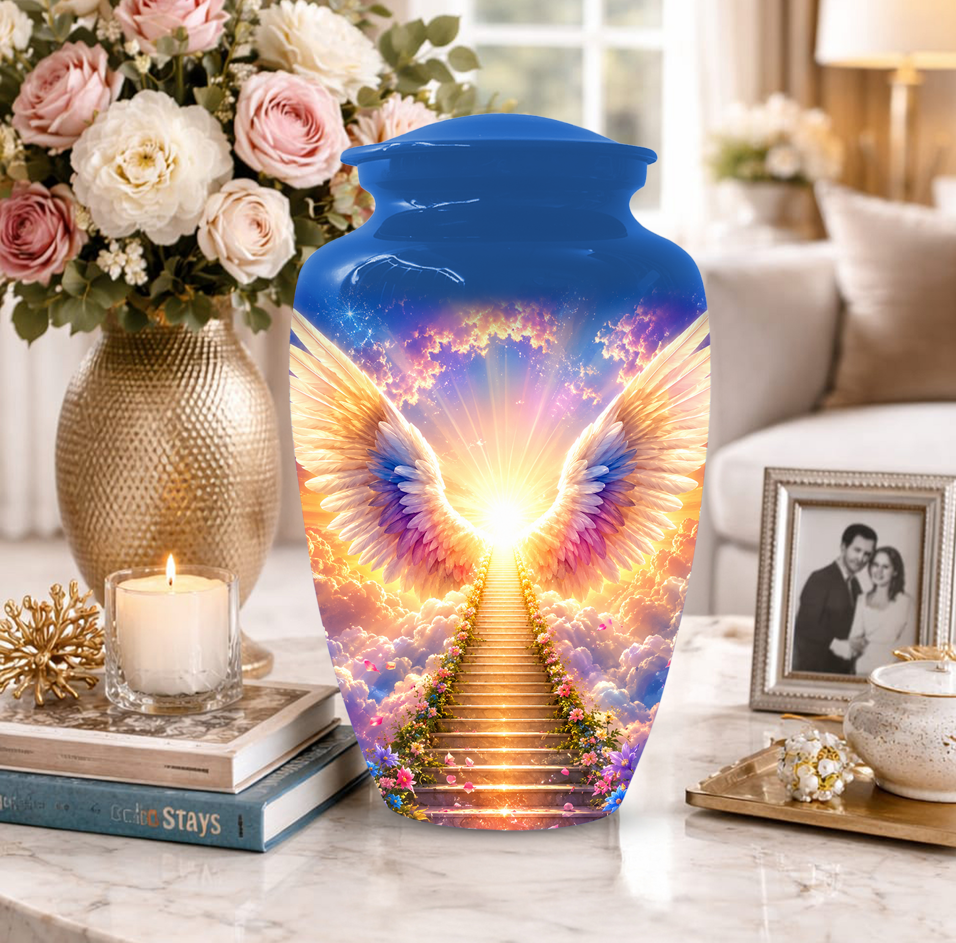 Angel Wings Urn for Ashes  Heavenly  Memorial Keepsake for Mom