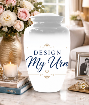 Personalized Photo Urn For Ashes, Custom Text Cremation Urn, Create One of Kind Memorial Urn