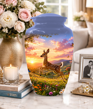 Deer Cremation Urn for Ashes -  Personalized Wildlife Memorial for Mom