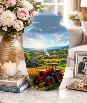 Farm Tractor Urn for Ashes- Personalized Country Memorial for Dad
