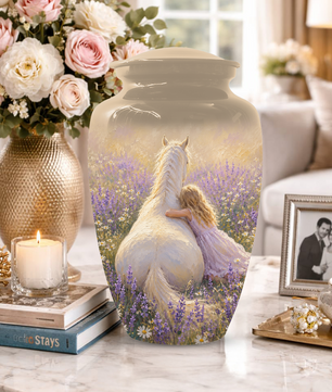 Horse Cremation Urn for Ashes - Personalized Equestrian Memorial for Mom