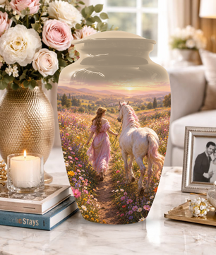 Horse Cremation Urn for Ashes -  Personalized Memorial Keepsake for Mom