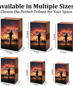 Baseball Urn Wooden – Handmade Baseball Memorial Keepsake Urns for Male Ashes