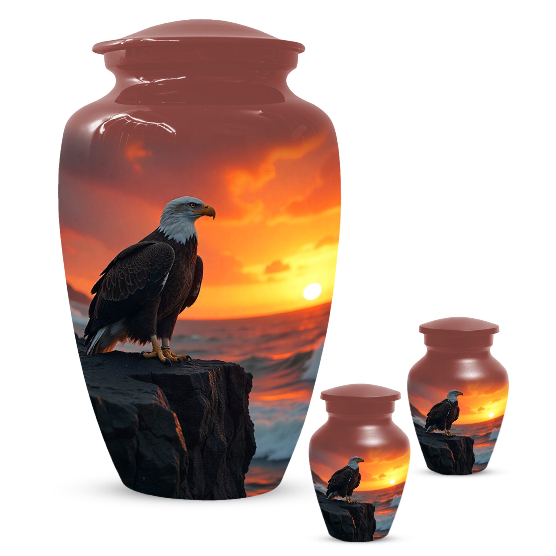 Eagle Sunset Urn for Human Ashes | Majestic Eagle Adult Cremation Urn