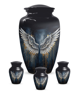Gold Angel Wing Urn for Adult Ashes | Elegant Adult Cremation Urn & Memorial