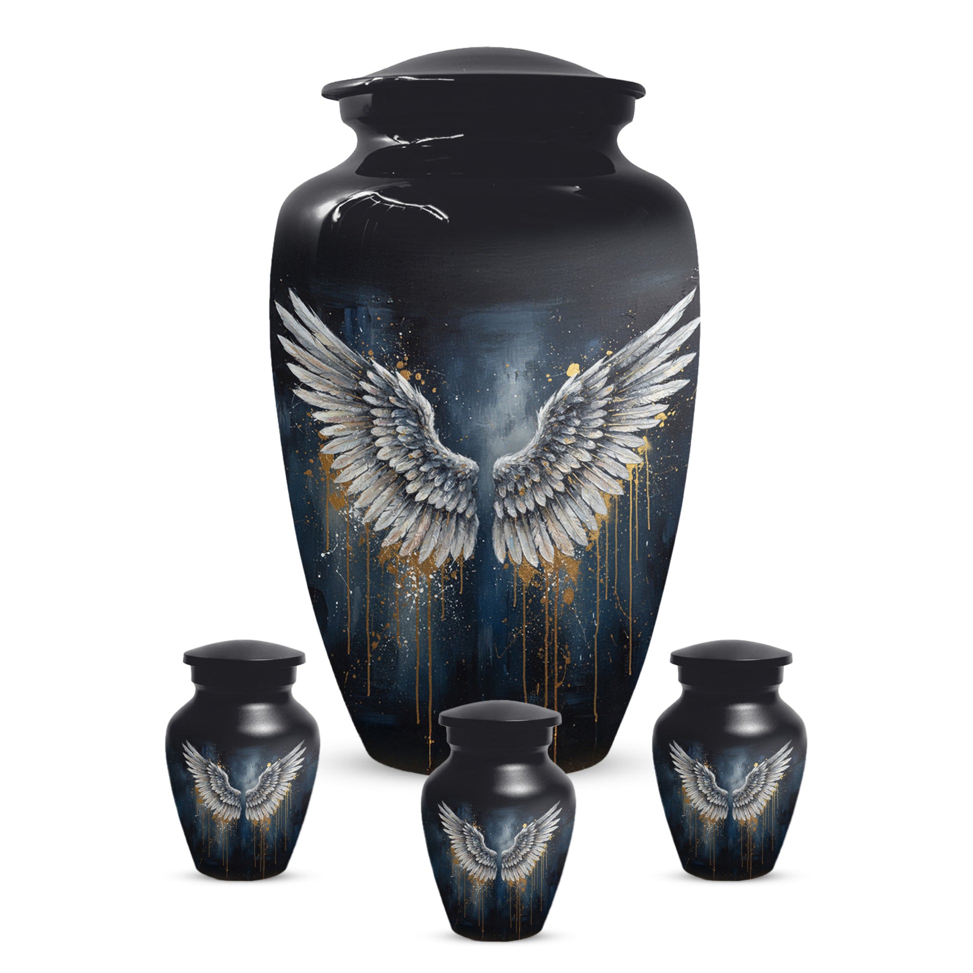 Gold Angel Wing Urn for Adult Ashes | Elegant Adult Cremation Urn & Memorial