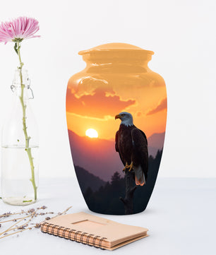 Eagle Sunset Urn for Human Ashes | Majestic Eagle Sunset Adult Cremation Urn