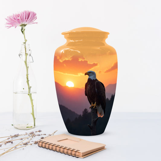 Eagle Sunset Urn for Human Ashes | Majestic Eagle Sunset Adult Cremation Urn