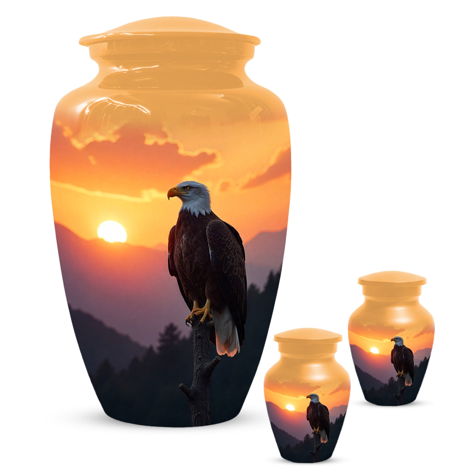 Eagle Sunset Urn for Human Ashes | Majestic Eagle Sunset Adult Cremation Urn