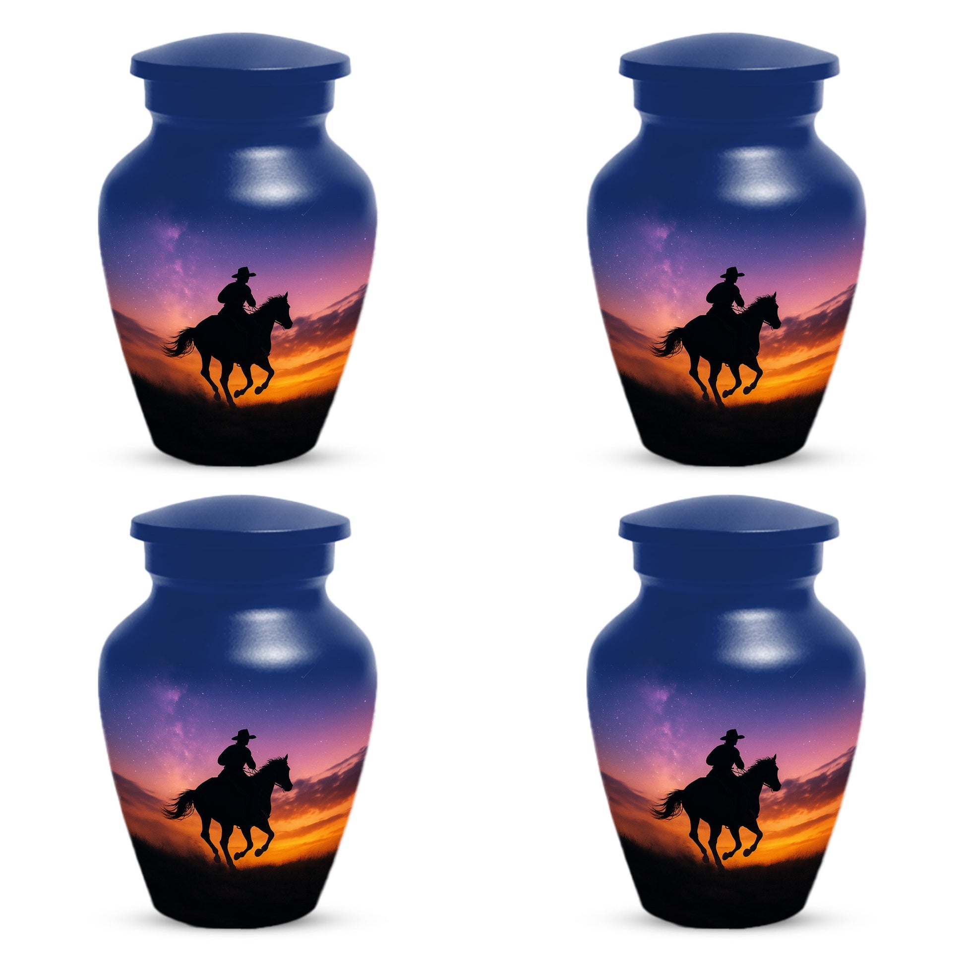 Cowboy Sunset Urn for Adult Ashes | Western Cowboy Urn for Dad