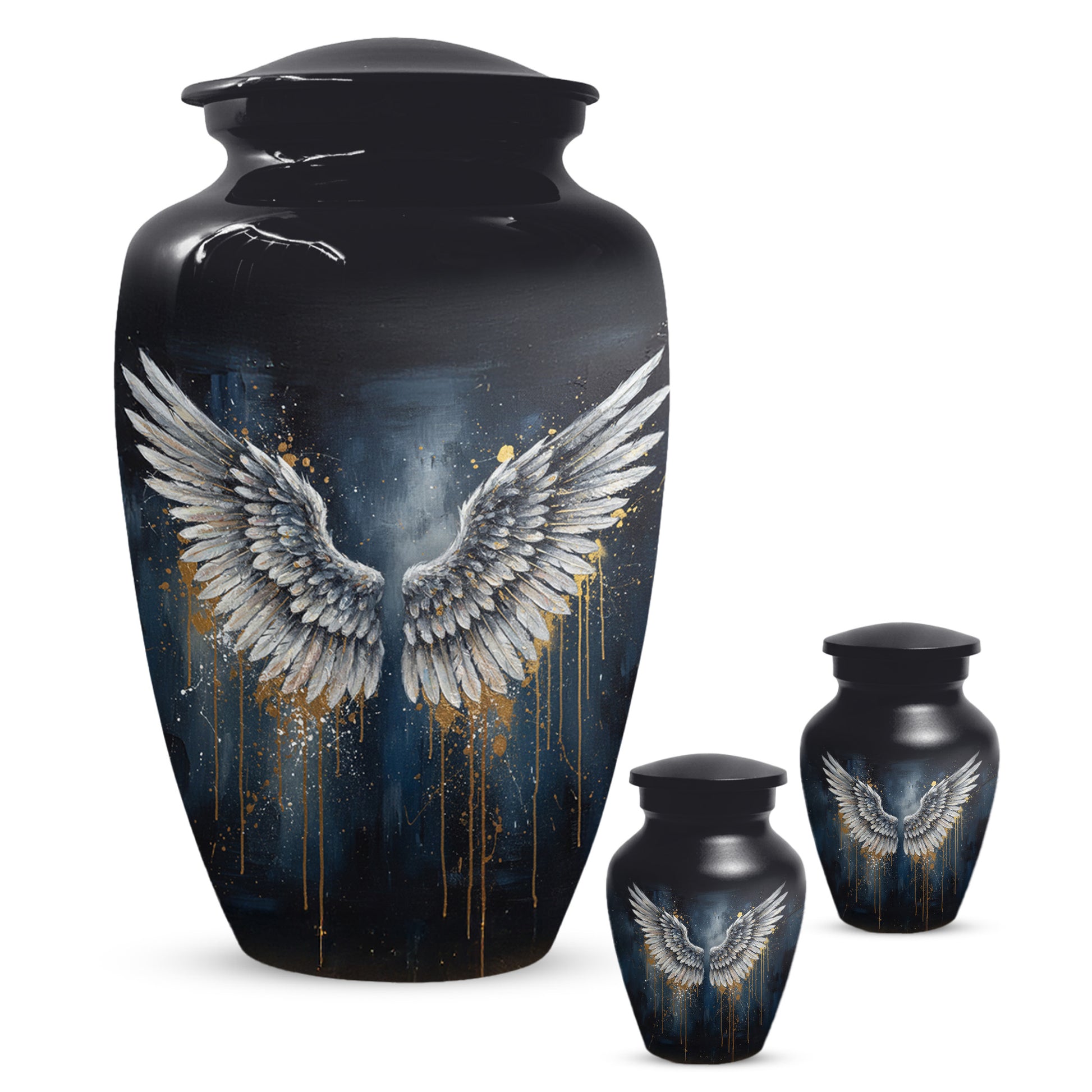 Gold Angel Wing Urn for Adult Ashes | Elegant Adult Cremation Urn & Memorial