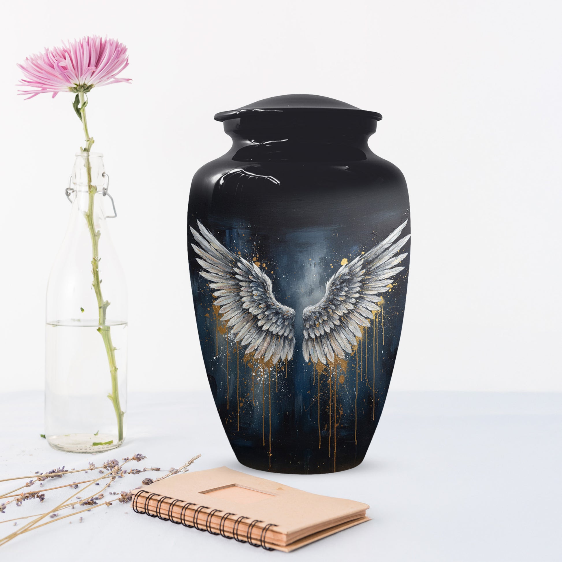 Gold Angel Wing Urn for Adult Ashes | Elegant Adult Cremation Urn & Memorial
