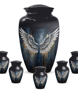 Gold Angel Wing Urn for Adult Ashes | Elegant Adult Cremation Urn & Memorial