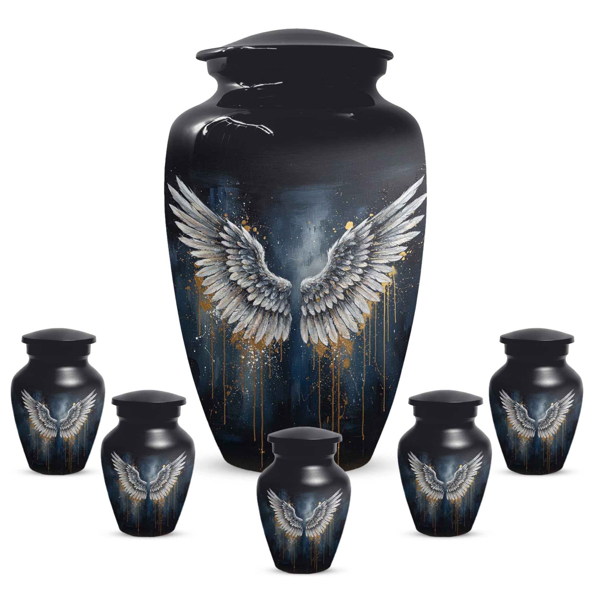 Gold Angel Wing Urn for Adult Ashes | Elegant Adult Cremation Urn & Memorial