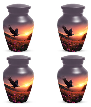 Flying Eagle Sunset Urn for Human Ashes | Majestic Eagle Sunset Adult Cremation Urn | Memorial Funeral Urn