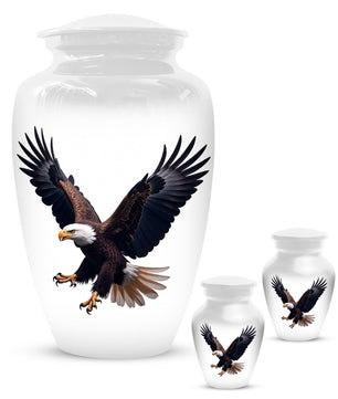 White Eagle Urn for Human Ashes | Elegant White Eagle Adult Cremation Urn Memorial