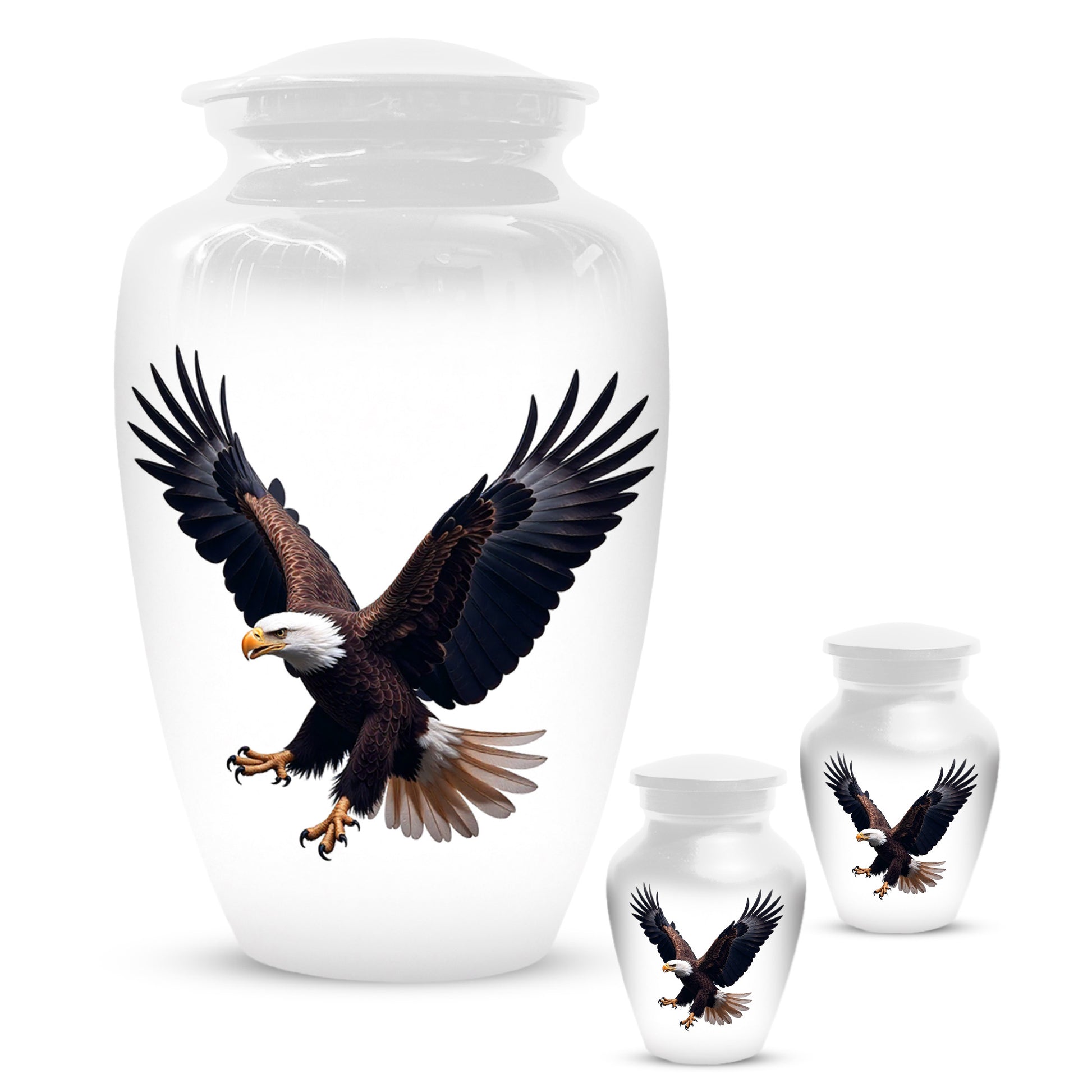 White Eagle Urn for Human Ashes | Elegant White Eagle Adult Cremation Urn Memorial