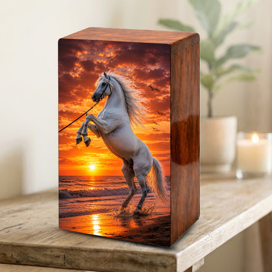 Horse Urn For Human Ashes - Sunset Beach Western Keepsake Urns For Adults