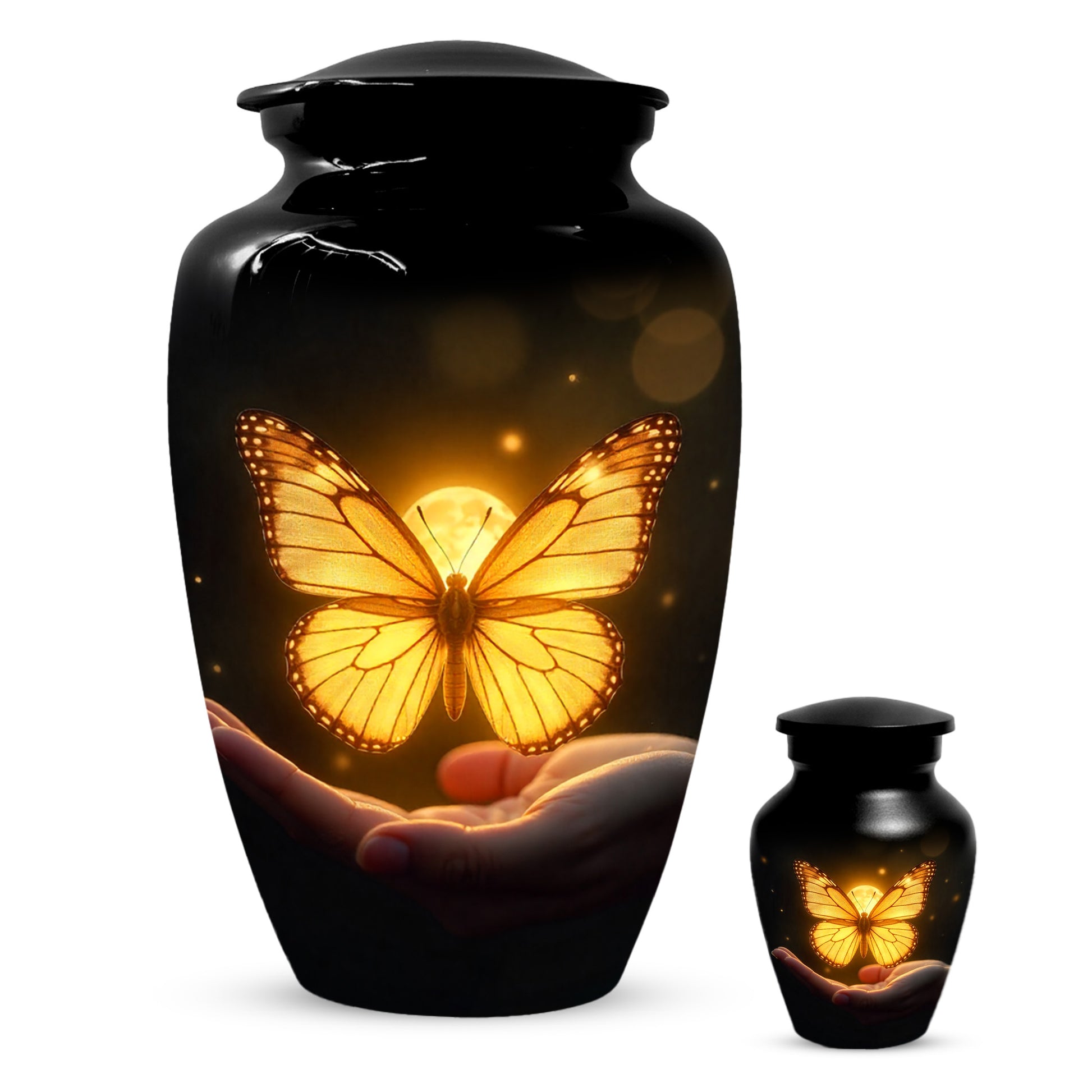 Yellow Butterfly Urn for Human Ashes | Elegant Yellow Butterfly Cremation Urn for Adult Ashes