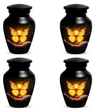 Yellow Butterfly Urn for Human Ashes | Elegant Yellow Butterfly Cremation Urn for Adult Ashes
