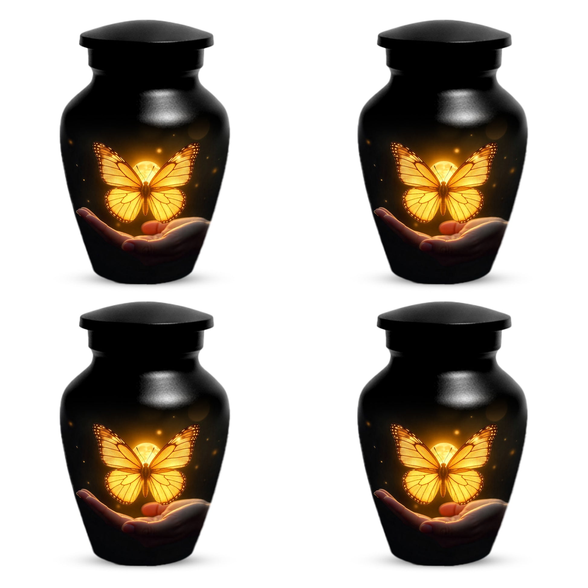 Yellow Butterfly Urn for Human Ashes | Elegant Yellow Butterfly Cremation Urn for Adult Ashes