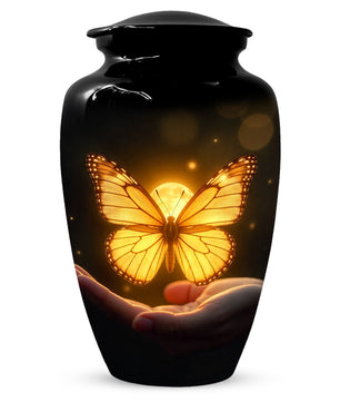 Yellow Butterfly Urn for Human Ashes | Elegant Yellow Butterfly Cremation Urn for Adult Ashes