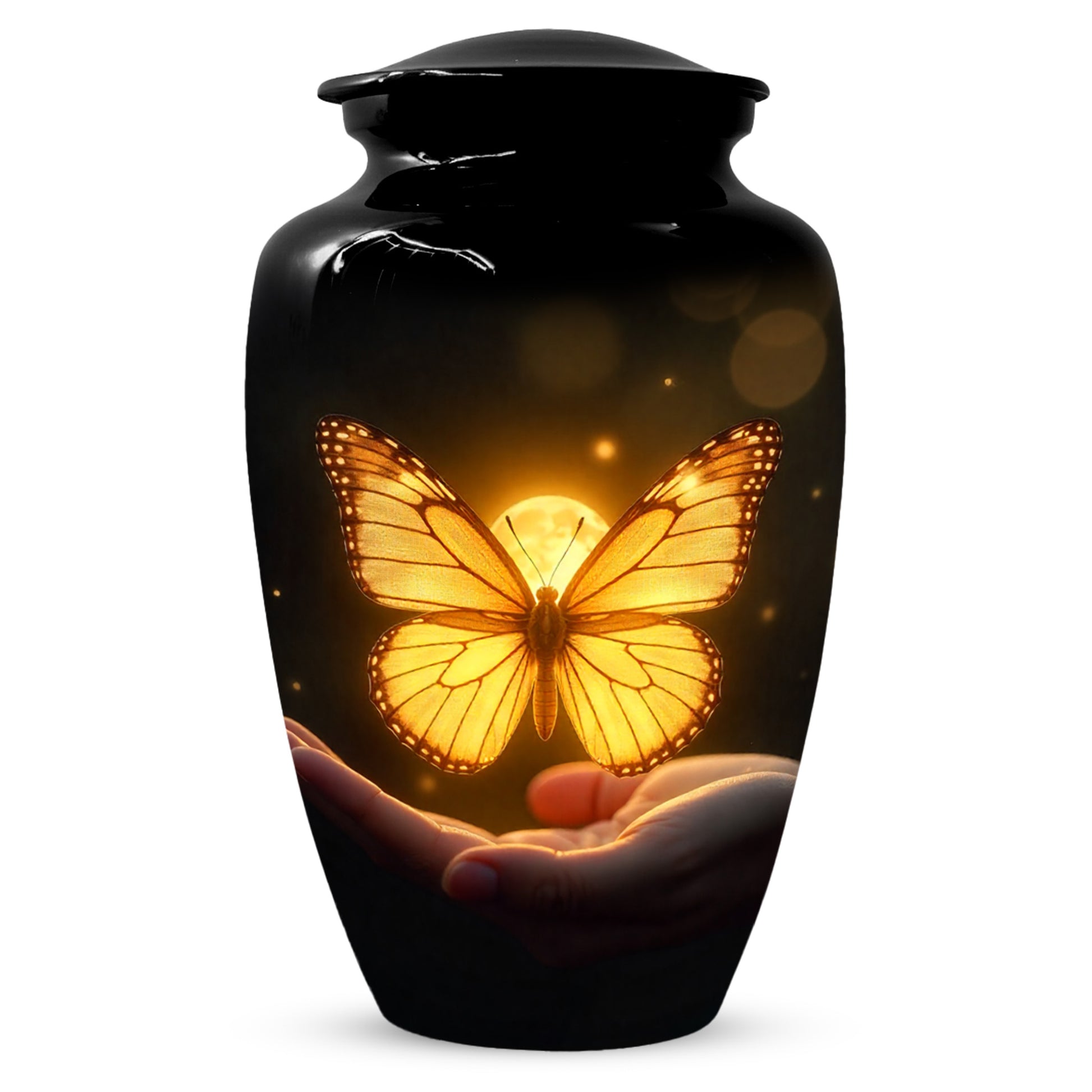 Yellow Butterfly Urn for Human Ashes | Elegant Yellow Butterfly Cremation Urn for Adult Ashes