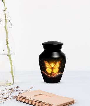 Yellow Butterfly Urn for Human Ashes | Elegant Yellow Butterfly Cremation Urn for Adult Ashes