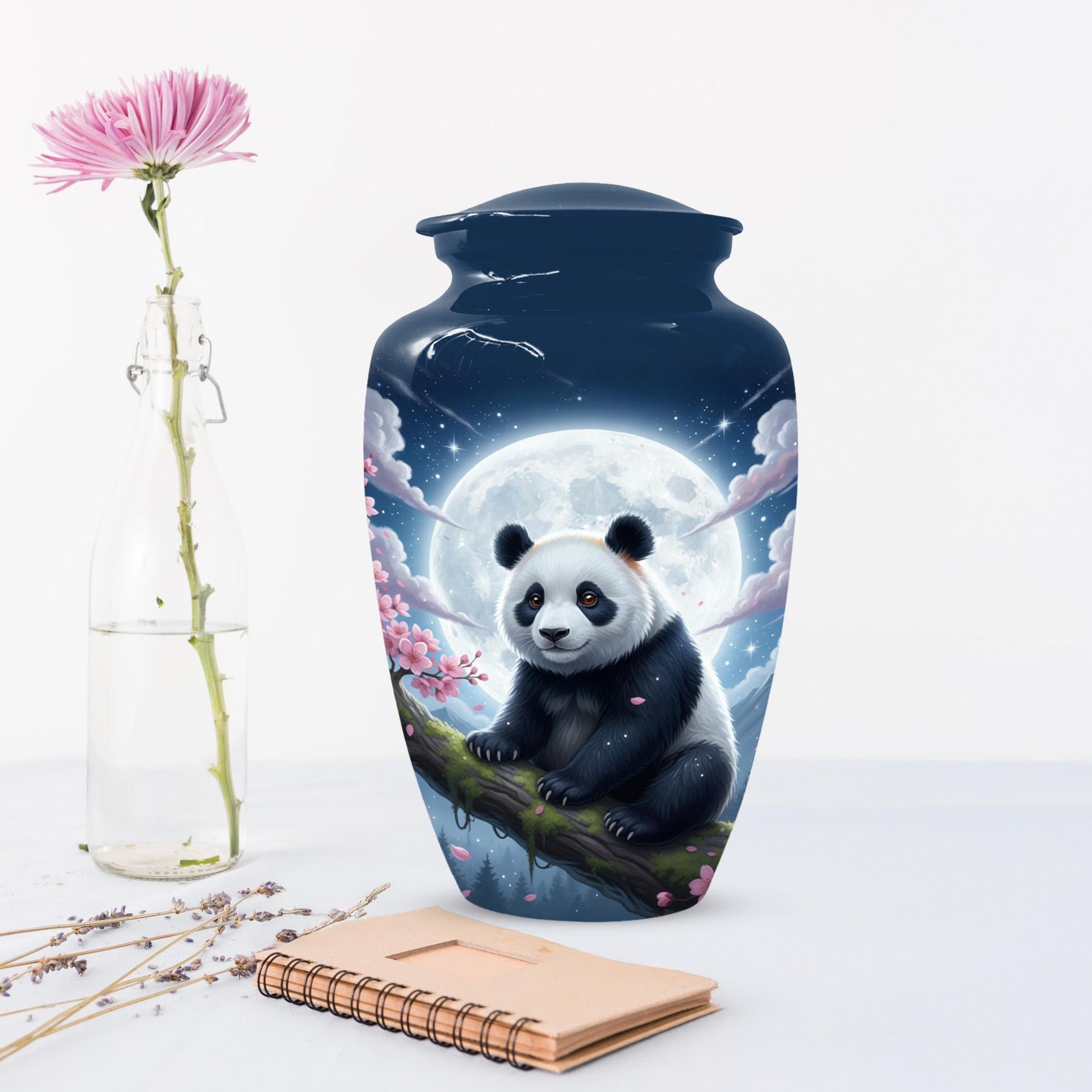 Panda Moonlit Urns For Human Ashes | White Moon Urn For Male and Female