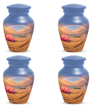 Beach Themed Urns For Human Ashes - Ocean Rainbow Cremation Urn For Male & Female