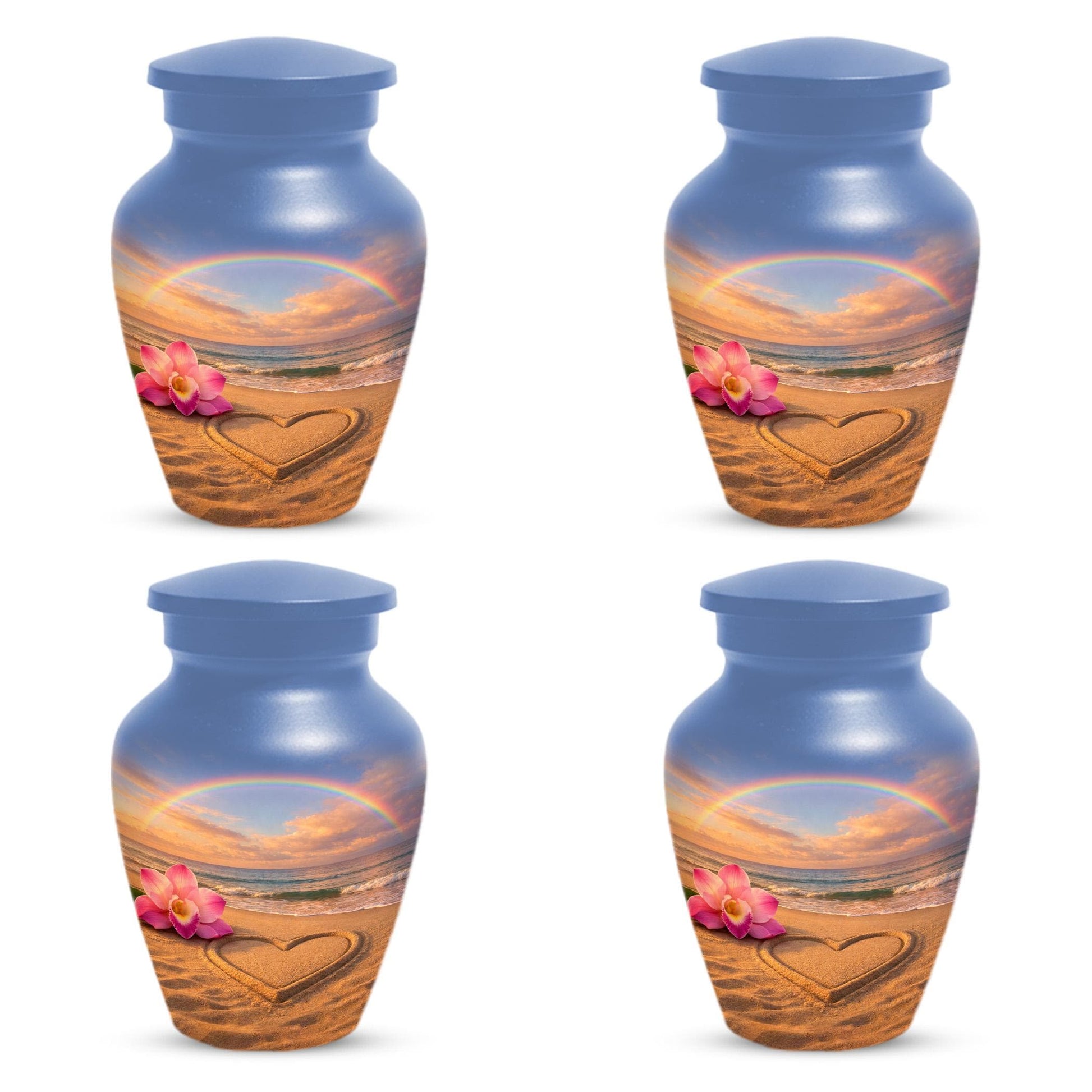 Beach Themed Urns For Human Ashes - Ocean Rainbow Cremation Urn For Male & Female