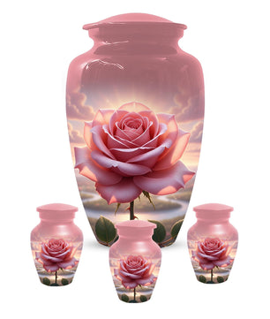 Rose Urn For Ashes Female - Pink Flower Cremation Urns For Women