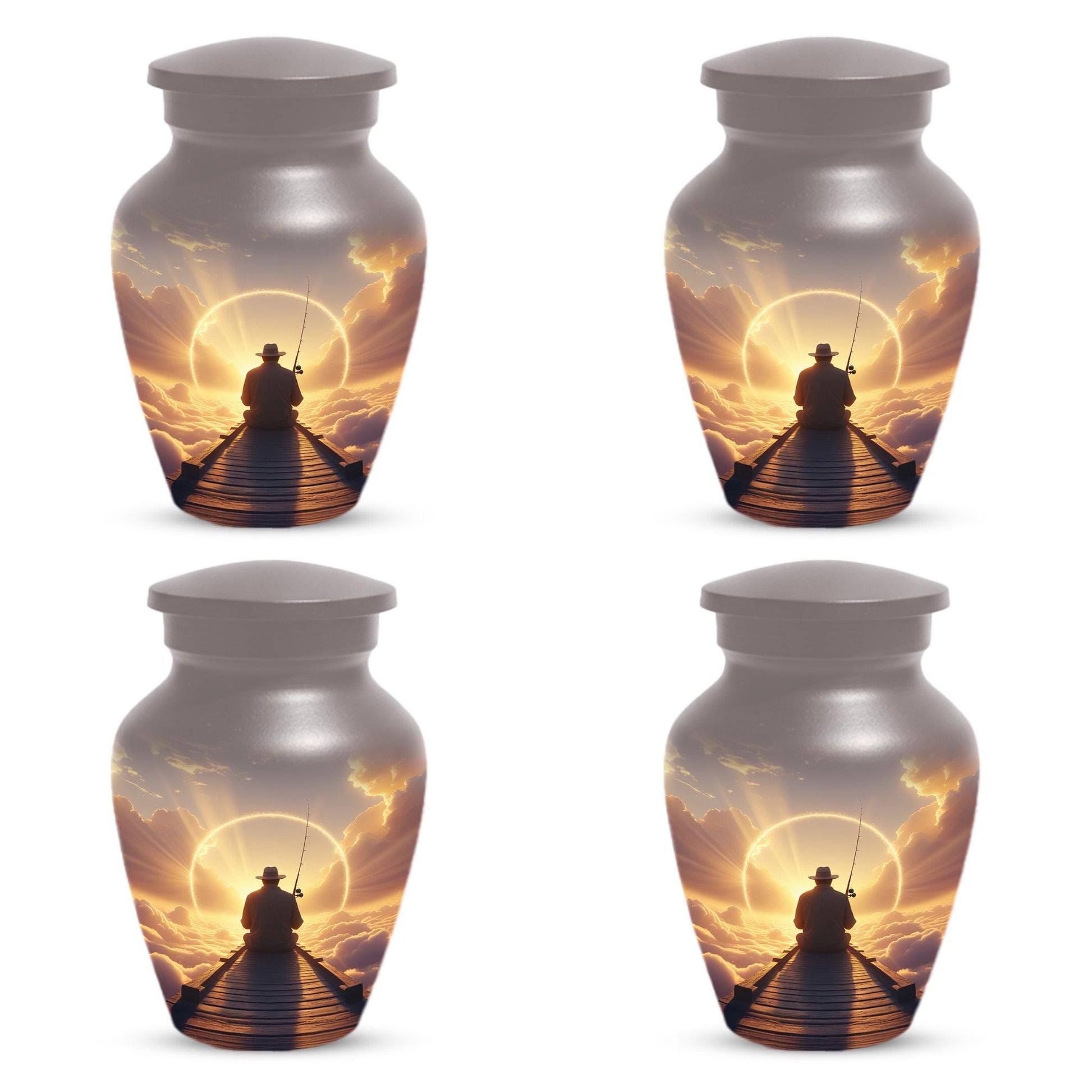 Gone Fishing in Heaven Urn for Dad | Custom Fisherman Memorial Urns For Male