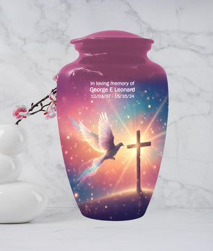 Dove Cremation Urn for Ashes - Cross Religious Urns For Male & Female Ash