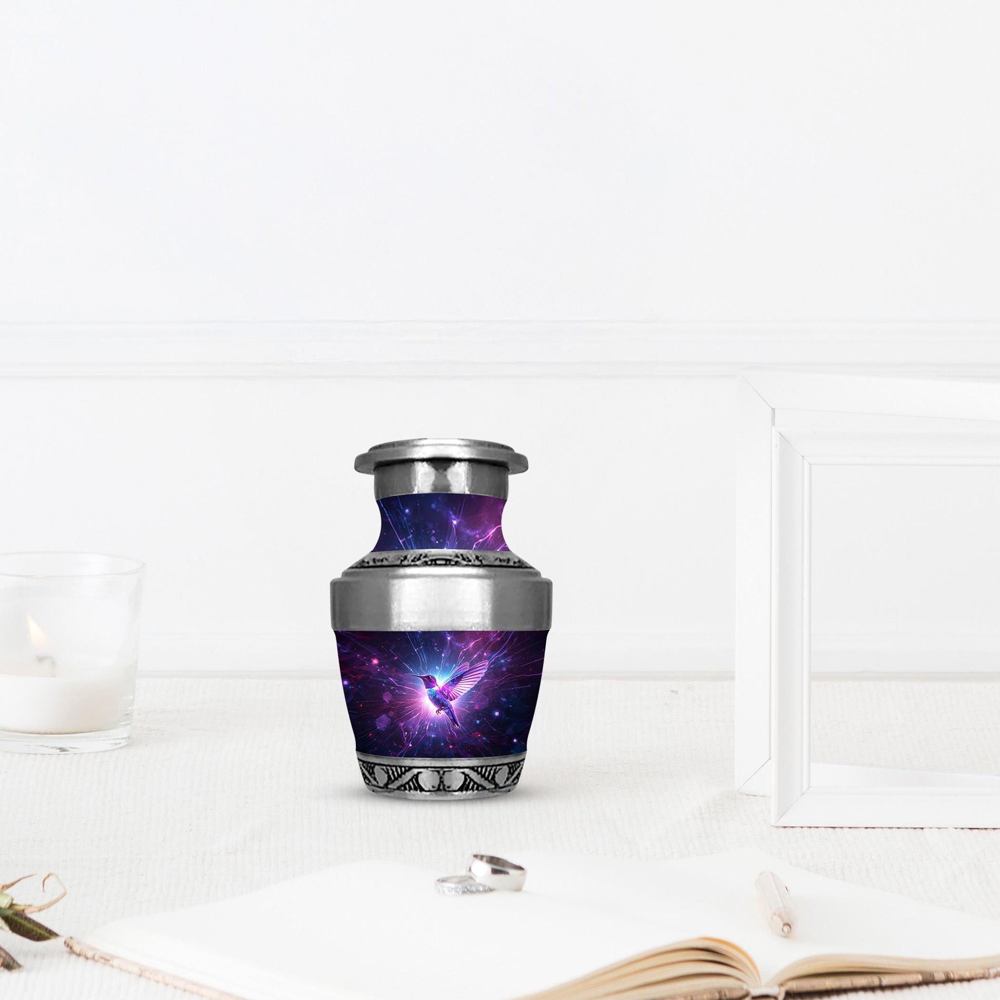Purple Hummingbird Urn For Human Ashes - Bird Cremation Urns For Mom