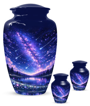 Star Galaxy Urn For Ashes - Decorative Teardrop Urns For Adult Mom and Dad