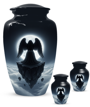 Personalized Angel Urn for Mom – Moonlight Guardian Angel Cremation Urn for Ashes