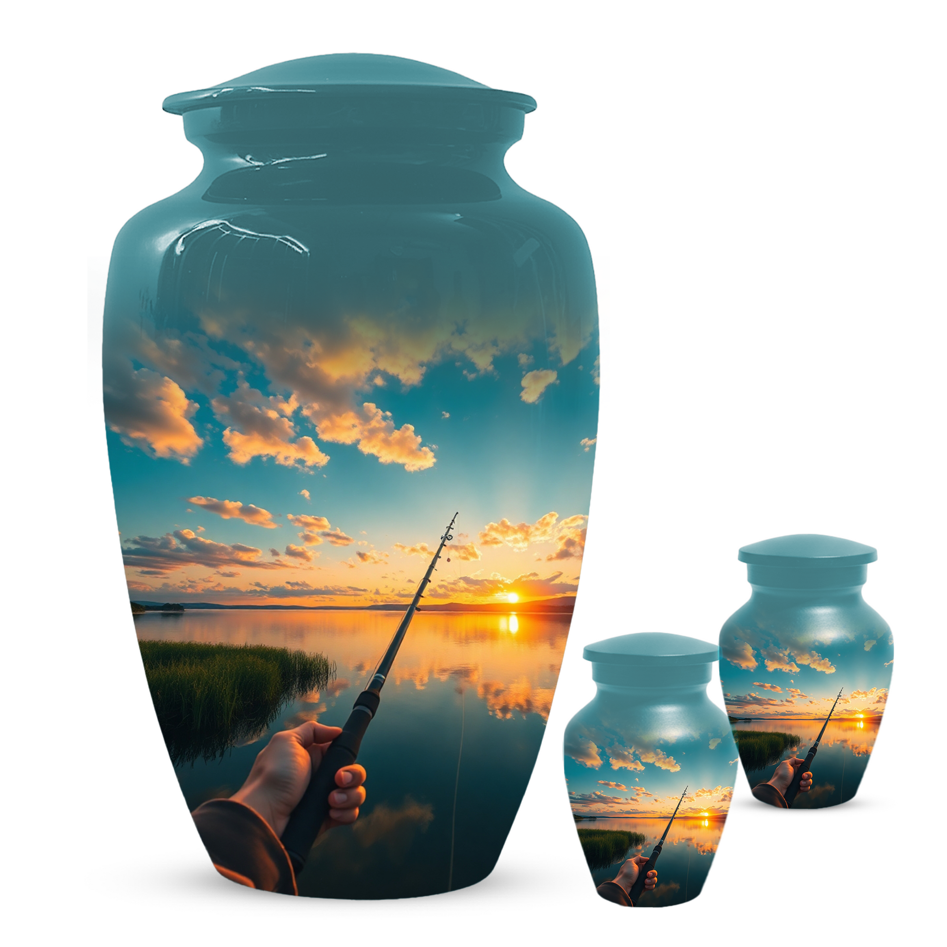 Fishing Urn for Human Ashes | Personalized Gone Fishing Memorial Urn