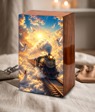 Train Urn For Human Ashes - Heavenly Guardian Angel Memorial Urns For Adults