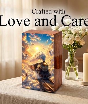 Train Urn For Human Ashes - Heavenly Guardian Angel Memorial Urns For Adults
