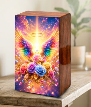 Angel Wings Cremation Urn – Personalized Funeral Flower Memorial Keepsake Box