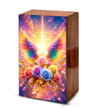 Angel Wings Cremation Urn – Personalized Funeral Flower Memorial Keepsake Box