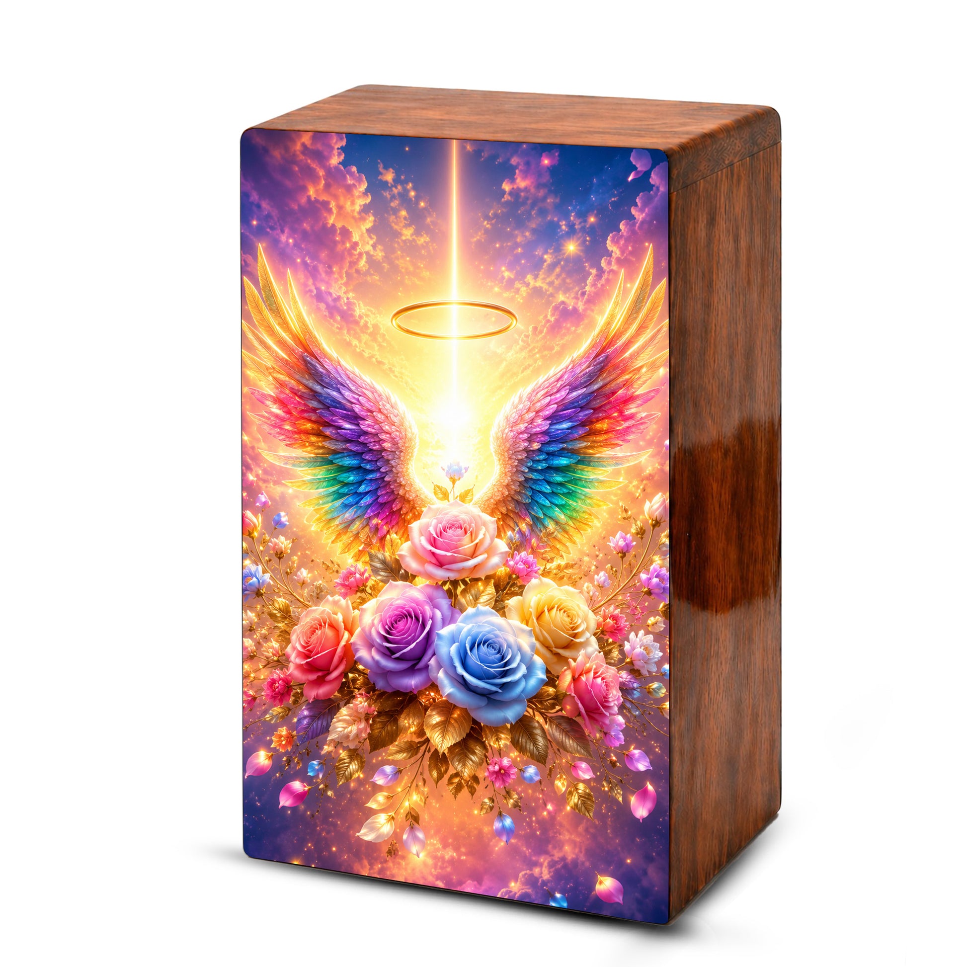 Angel Wings Cremation Urn – Personalized Funeral Flower Memorial Keepsake Box