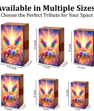 Angel Wings Cremation Urn – Personalized Funeral Flower Memorial Keepsake Box