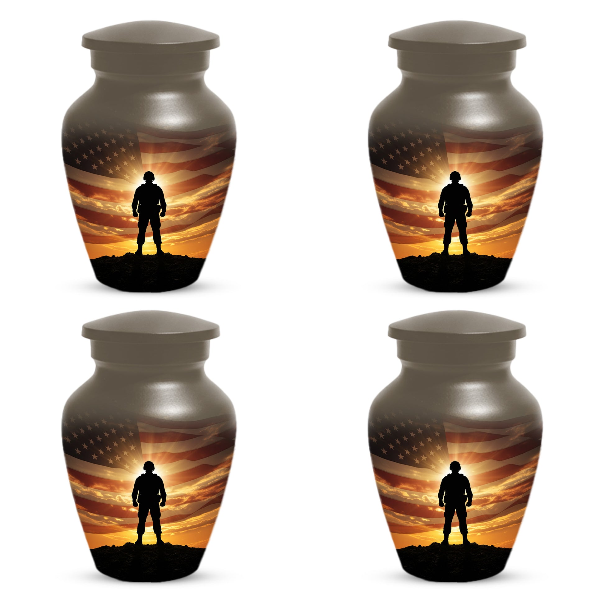 Military Soldier Urn for Dad – American Flag Cremation Urns for Ashes | Custom Veteran Memorial Funeral Keepsake for Men