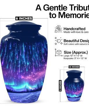 Aurora Borealis Urn for Mom or Dad -Northern Lights Cremation Urns for Women & Men
