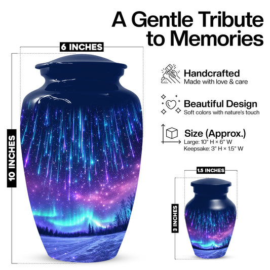 Aurora Borealis Urn for Mom or Dad -Northern Lights Cremation Urns for Women & Men